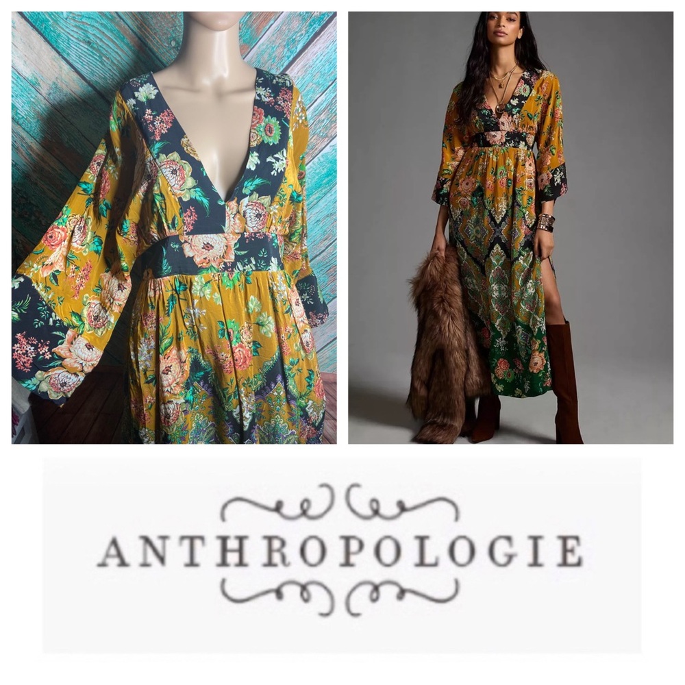 Anthropologie Floral Maxi Dress - Multicolor